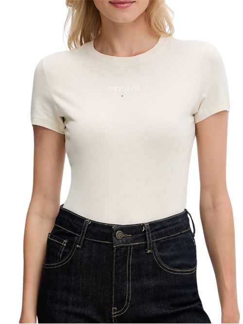 T-shirt panna in cotone Tommy Jeans | DW0DW20913YBL